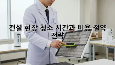 건설 현장 청소: 시간과 비용 절약 전략