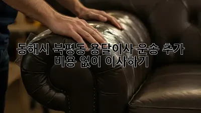 동해시 북평동 용달이사 운송: 추가 비용 없이 이사하기